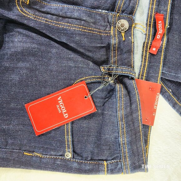 Size 19 x 37" Inseam Vigold Stretch Boot Jeans Tall Girls Dark Denim Vintage - Picture 4 of 10